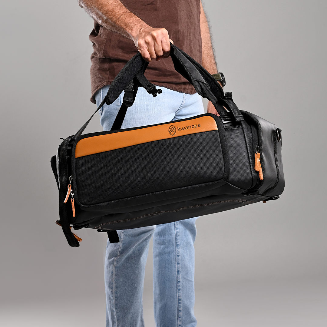 Stride 3-in-1 duffel carried as a travel bag
